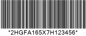 Кодекс 39 VIN Barcode