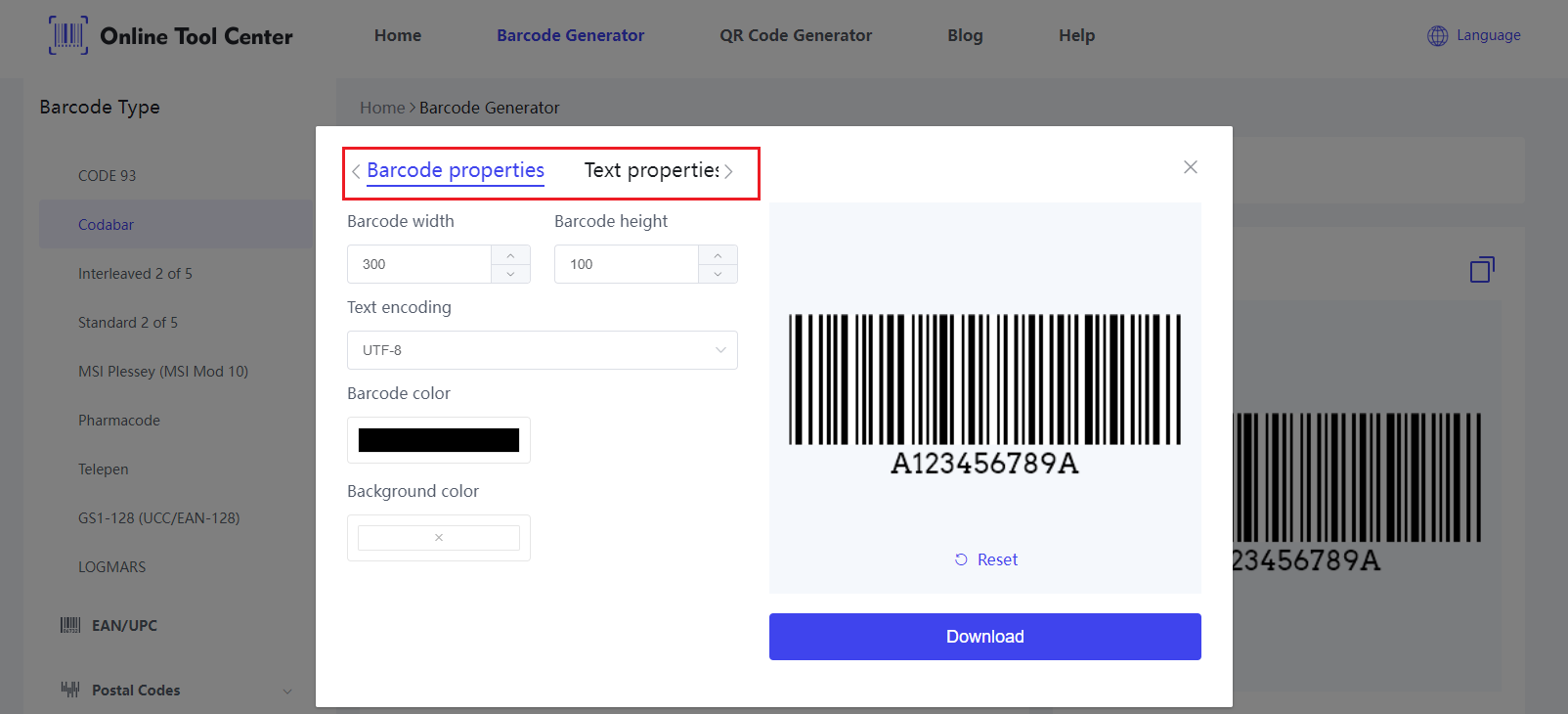 Postavite kodabar Barcode.png