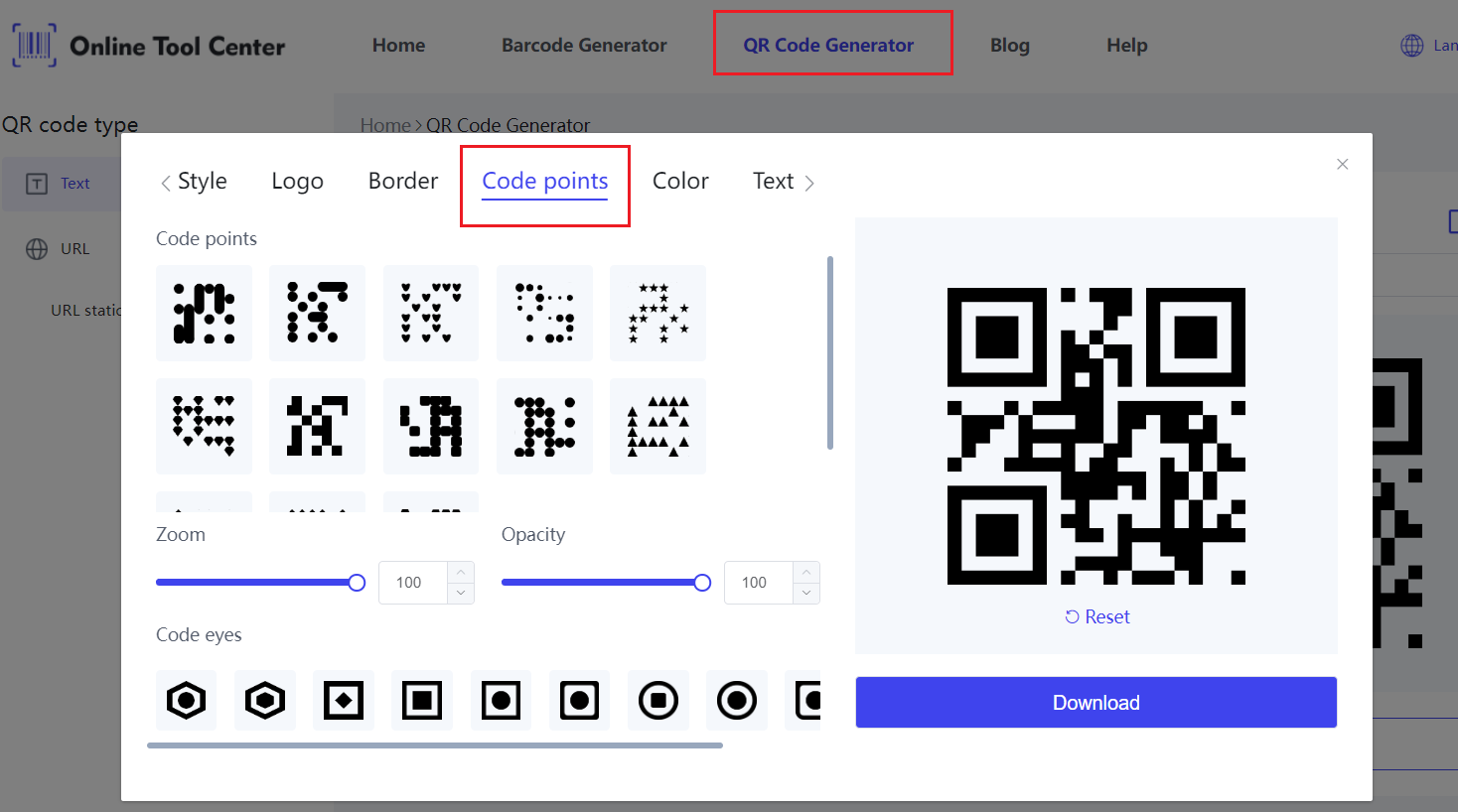 stvoriti QR kodove sa Dots.png