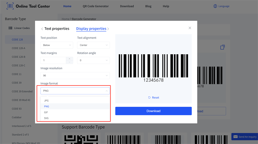 Barcode format