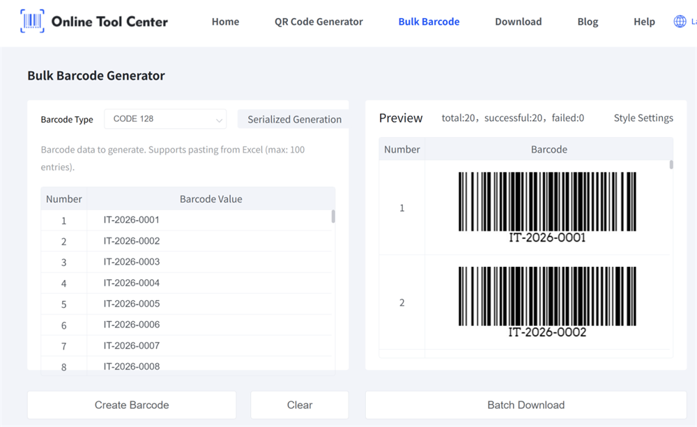 Multiple Barcode Generator Вишеструки генератор баркода
