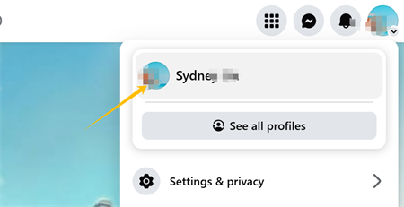кликните слику профила на фацебоок-у