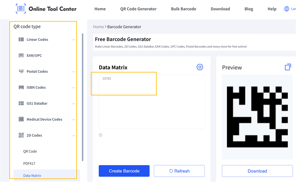 Генератор кода ДатаМатрик