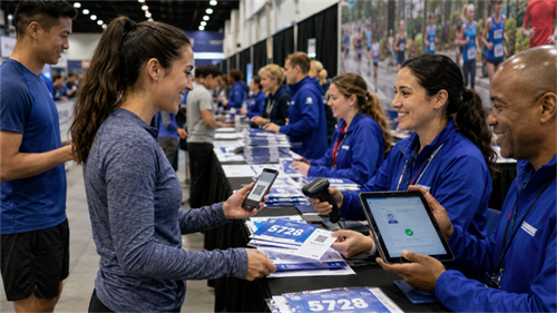 Busy and Organized Race Registration Site Заузета и организована локација за регистрацију трка
