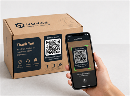 scan qr code on packing box скенирајте кр код на кутији за паковање